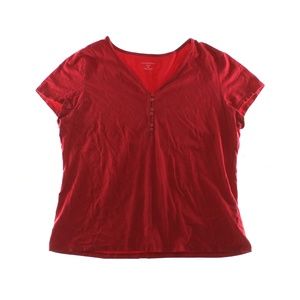 Croft & Barrow Blouse Top Womens Sz XL red